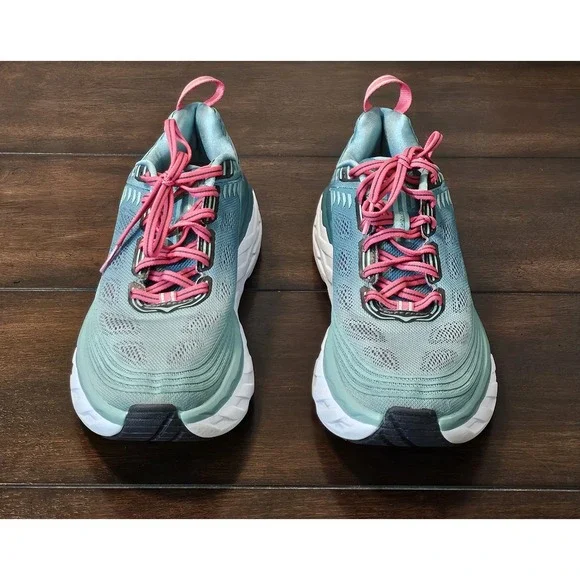 Hoka One One Bondi 6 Sneakers Women's Size 8.5 Blue/Green Comfort Shoes Running - Picture 5 of 8